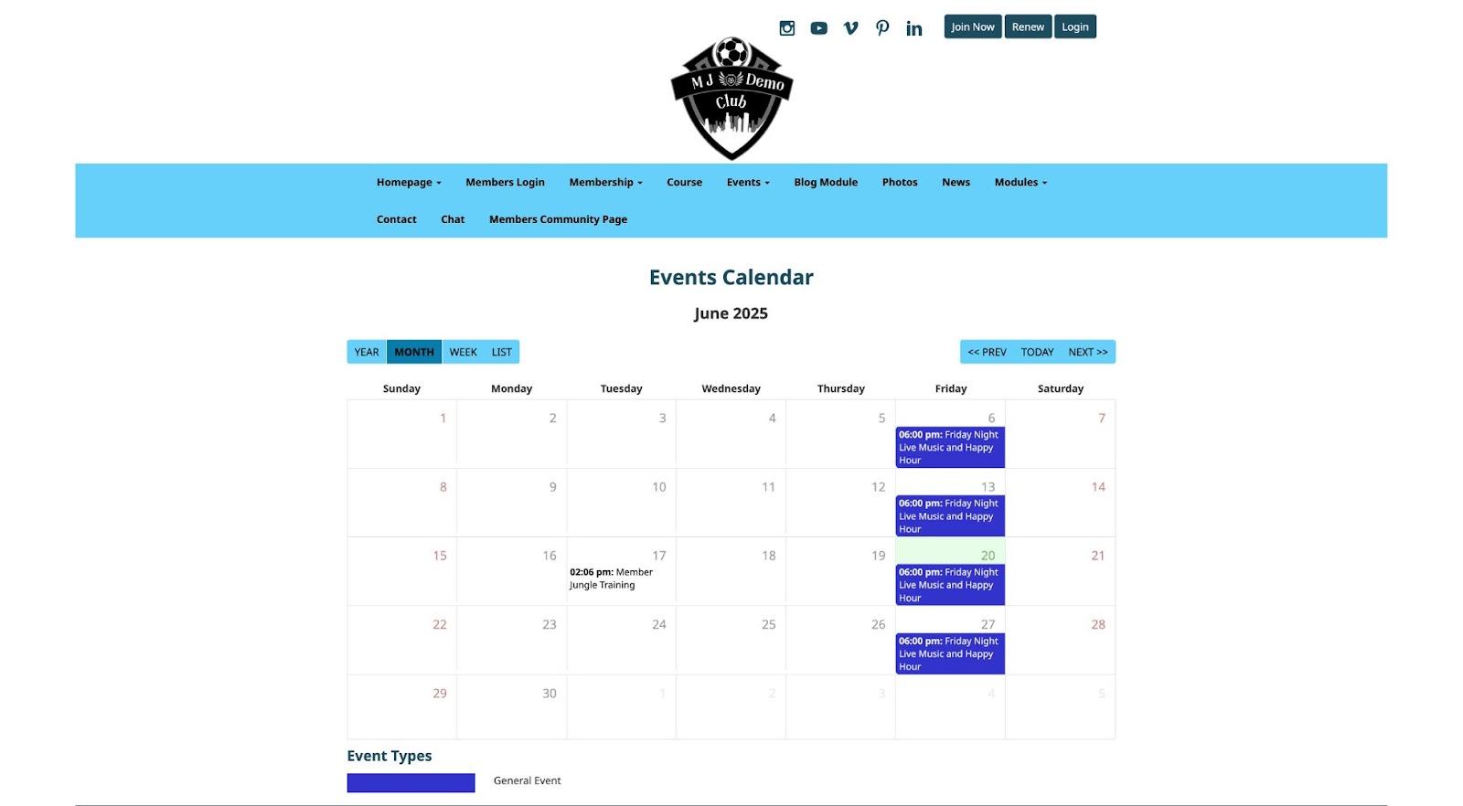 Event Page & Calendar 