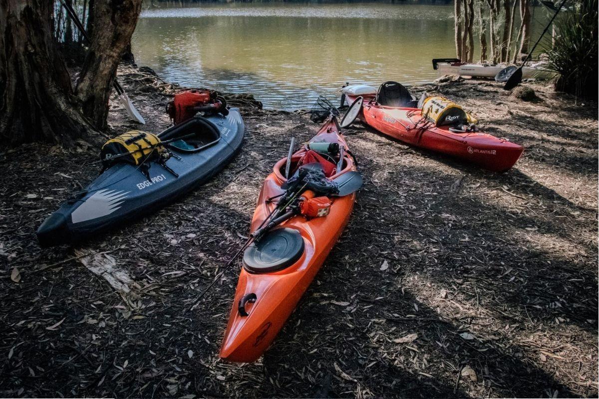 Kayaks at camp one