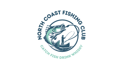 demonstration fishing logo with tagline